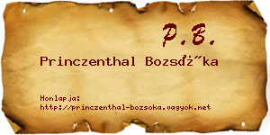 Princzenthal Bozsóka névjegykártya